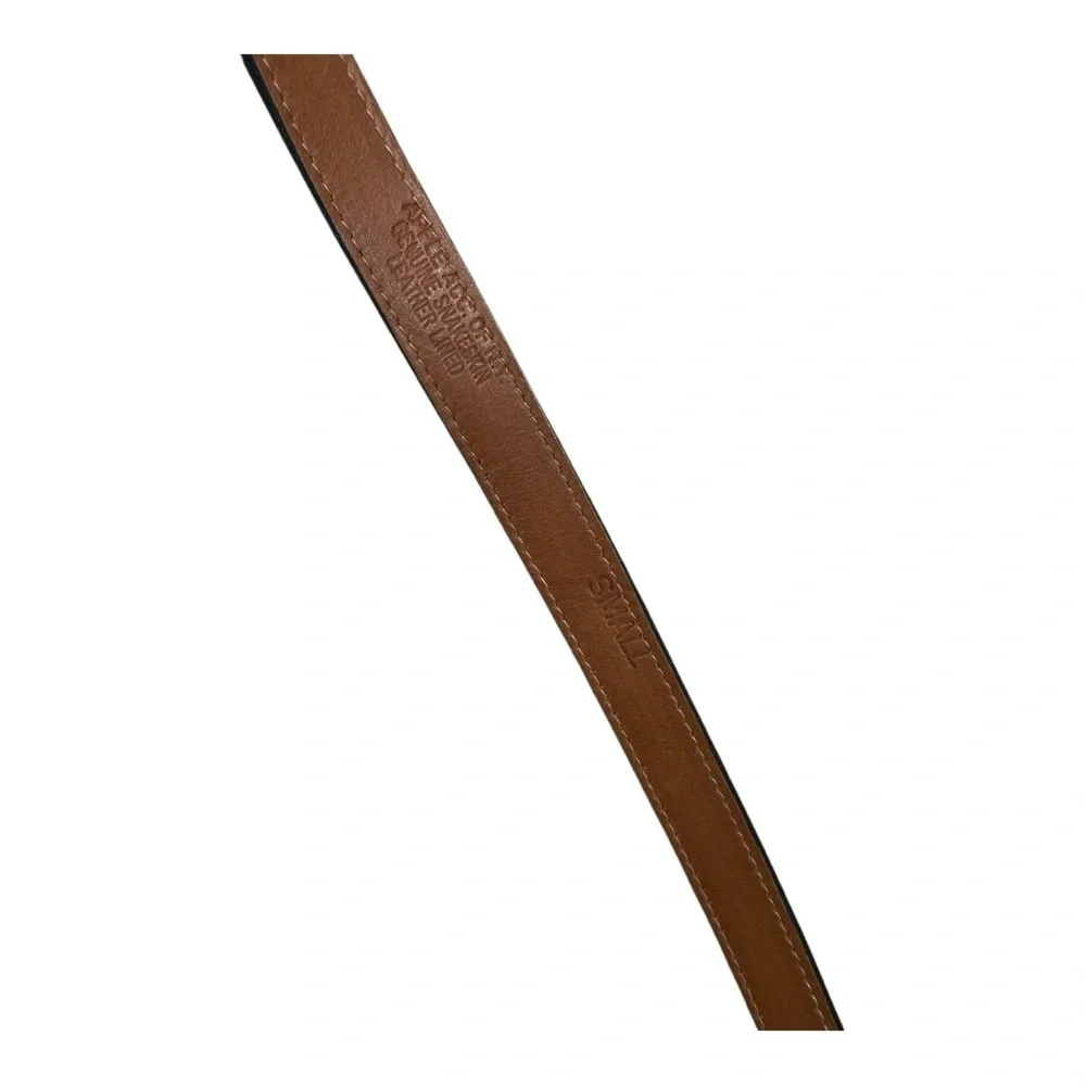 Brown Leather Belt with Nautical Buckle and Rustic Design